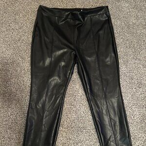 Cavalli Black Faux Leather Pants